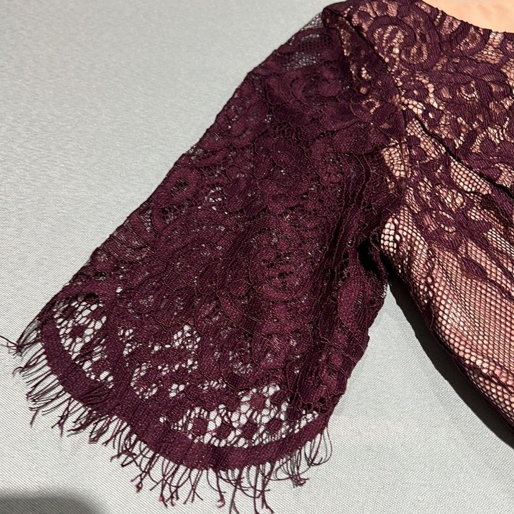 Eliza J. Lace Plum Cocktail Dress Size 6‎ D41 - Picture 9 of 13